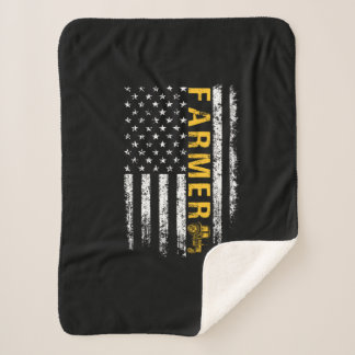 Couverture Sherpa Tracteur American USA Drapeau Funny Farmer Rancher