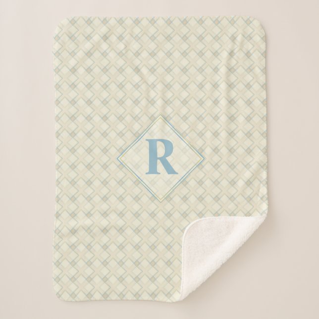 Couverture Sherpa Transparence Abstraite et dorée initiale Nice (Devant)