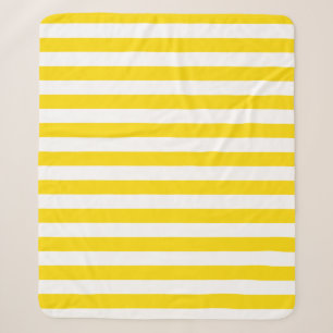 Couverture Sherpa Trendy Yellow White Stripes Modèle personnalisé Mo