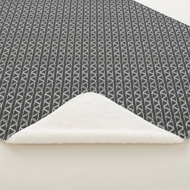 Couverture Sherpa Triangle gris Abstrait Motif aléatoire moderne  (3/4)