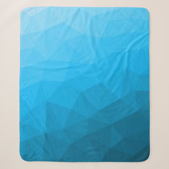 Couverture Sherpa Triangle motif de maillage géométrique dégradé cya (Devant)