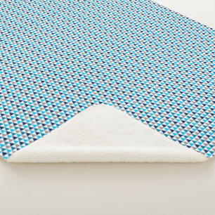Couverture Sherpa Triangles bleu moderne Motif géométrique