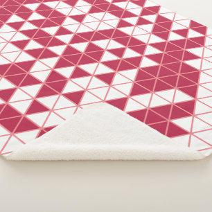 Couverture Sherpa Triangles géométriques couleur rose magenta