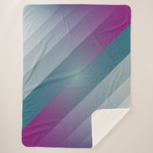 Couverture Sherpa triangles gris magenta turquoise