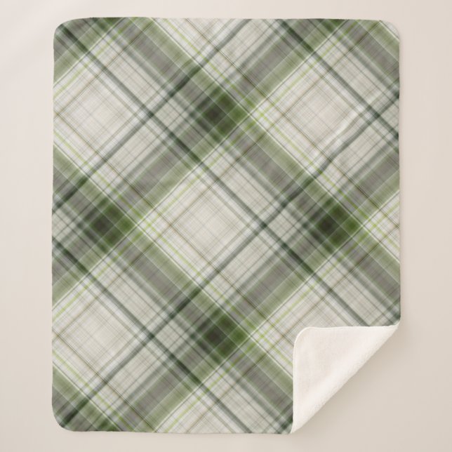 Couverture Sherpa Trilliums blancs vert et blanc (Devant)