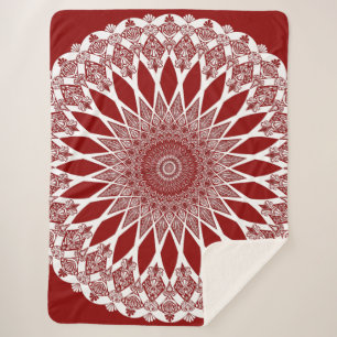 Couverture Sherpa Tristy de framboise rouge Mandala