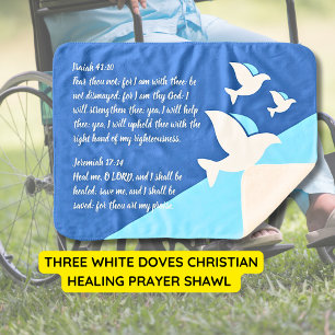 Couverture Sherpa Trois Doves Blanches Chrétienne Prière de guérison