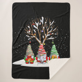 Couverture Sherpa Trois Gnomes Nordiques Et Leur Arbre De Noël