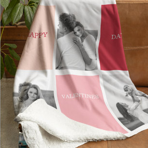 Couverture Sherpa Trois photos Bonne Saint Valentin