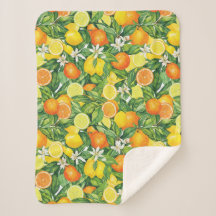 Tropical Citrus Medley Watercolor Pattern