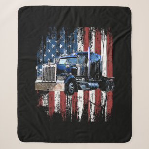 Couverture Sherpa Trucker American Flag Truck Driver Truck Driver Gi