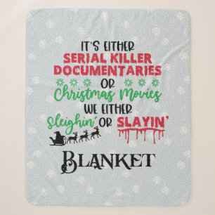 Couverture Sherpa Tueur en série ou film de Noël ? – Funny Cozy