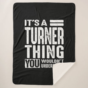 Couverture Sherpa Turner Nom personnalisé Anniversaire