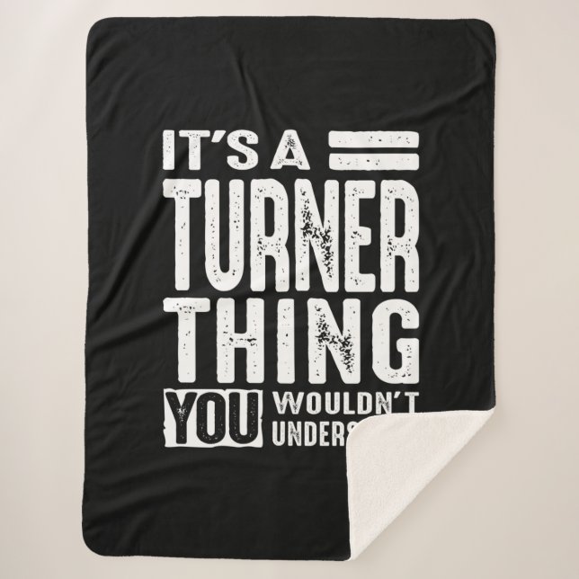 Couverture Sherpa Turner Nom personnalisé Anniversaire (Devant)