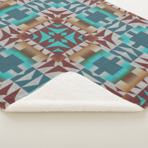 Couverture Sherpa Turquoise Turquoise Bleu foncé Rouge Brown Gris Ar