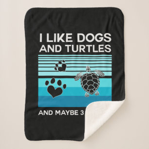 Couverture Sherpa Turtle Lover J'Aime Les Chiens Et Les Tortues