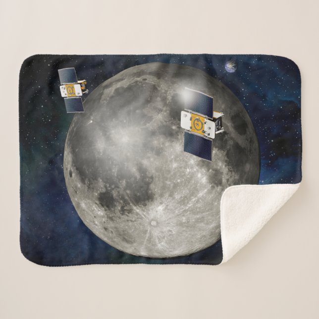 Couverture Sherpa Twin Grail Spacecraft Orbitant La Lune. (Devant (Horizontal))