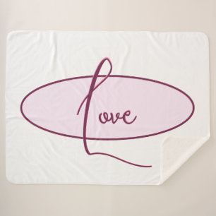 Couverture Sherpa Typographie d'amour rose