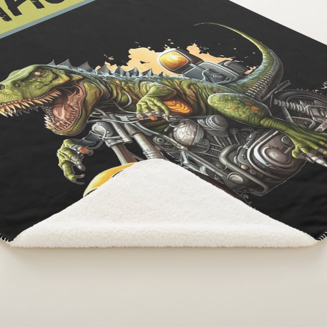 Couverture Sherpa Tyrannosaurus Rex Dinosaur Monter une moto (3/4)