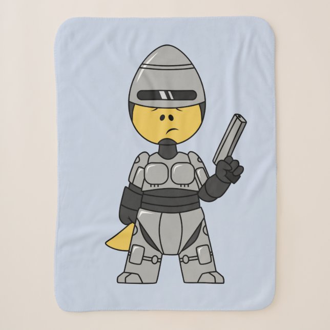 Couverture Sherpa Tyrannosaurus Rex Habillé Comme Robocop. (Devant)