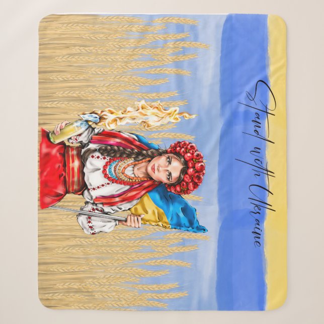 Couverture Sherpa Ukraine Femme soutien Drawstring Carnet porte (Devant)
