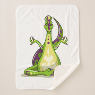 Couverture Sherpa Un Dinosaure Iguanodon Qui Fait Du Yoga.