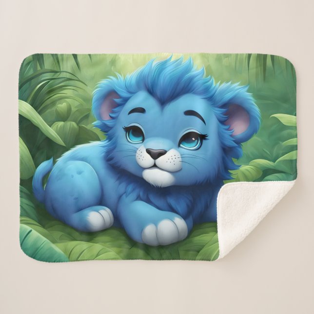Couverture Sherpa Un Lion Bleu dans la jungle (Devant (Horizontal))