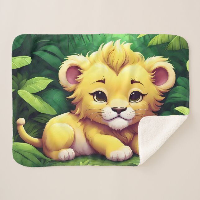 Couverture Sherpa Un Lion jaune dans la jungle (Devant (Horizontal))