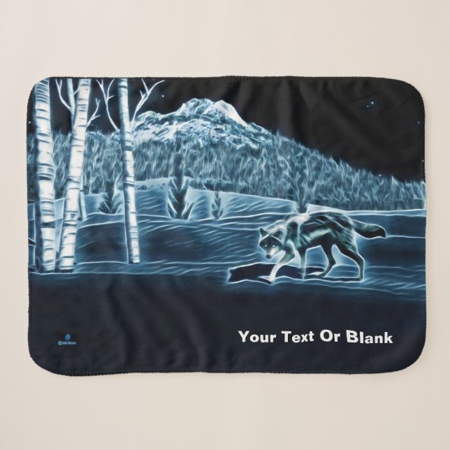 Couverture Sherpa Un Loup Sur Neige (Devant (Horizontal))