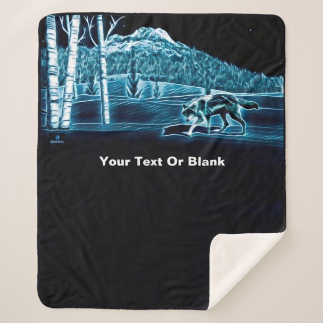 Couverture Sherpa Un Loup Sur Neige (Devant)