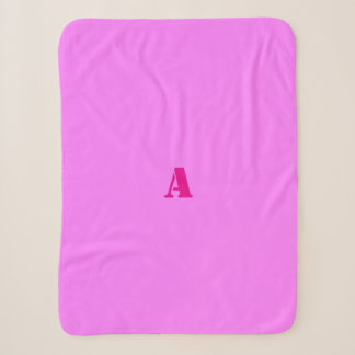 Couverture Sherpa Un Monogramme Luminaire Magenta Blanche en polaire