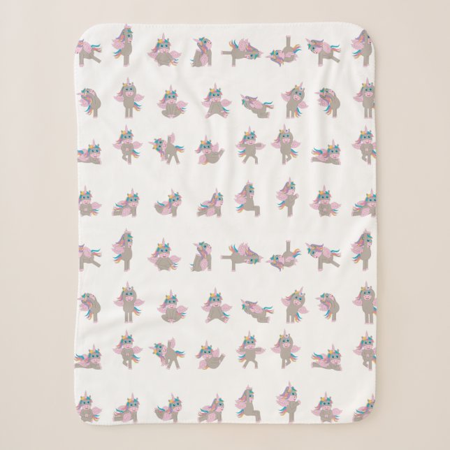 Couverture Sherpa Unicorn Yoga Poses Design Motif (Devant)