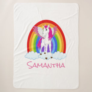 Couverture Sherpa Unicorne personnalisée cadeau parfait