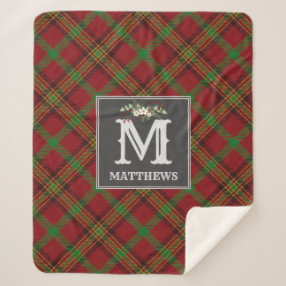 Couverture Sherpa Vacances de motif de famille de monogramme de