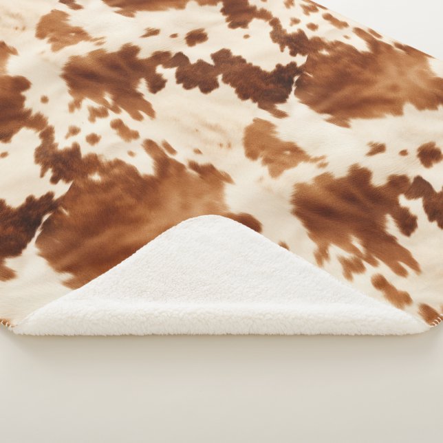 Couverture Sherpa Vachette à crème Brown occidentale (3/4)