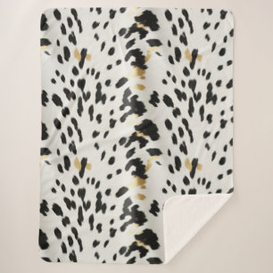 Couverture Sherpa Vachette blanche noire