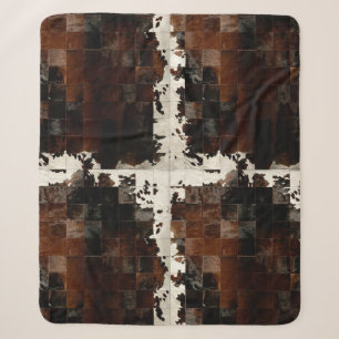 Couverture Sherpa Vachette Brown rustique