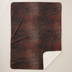 Couverture Sherpa Vachette en cuir Brown Faux Sud-Ouest