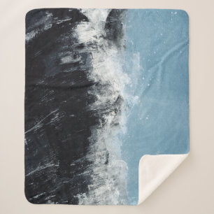 Couverture Sherpa Vague marine : design peint à la main