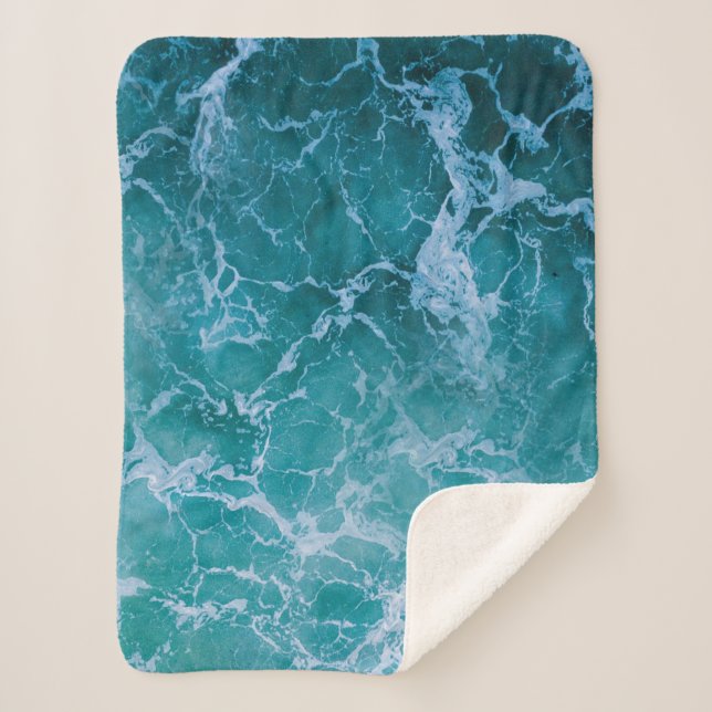 Couverture Sherpa Vagues profondes de l'océan bleu (Devant)