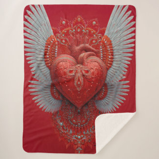 Couverture Sherpa "Valentine Love Wings"