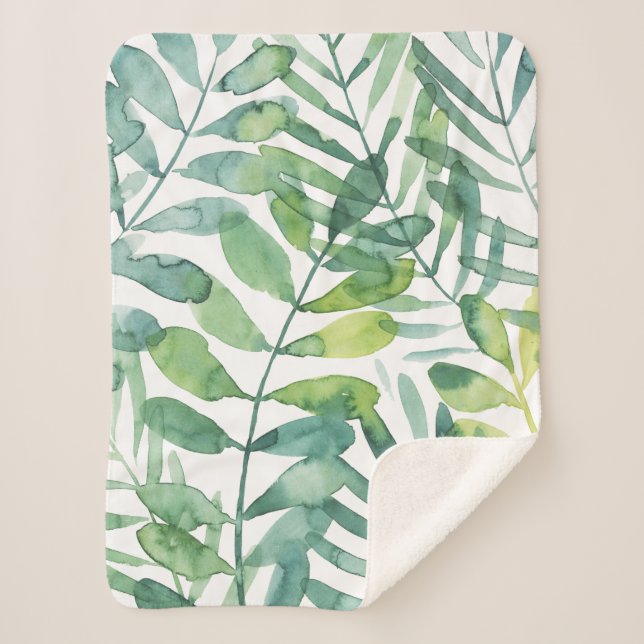 Couverture Sherpa Valse Frond - Feuilles Frond Palm (Devant)