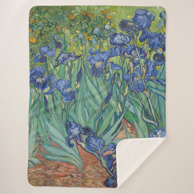 Couverture Sherpa Van Gogh Vintage Irises (Devant)
