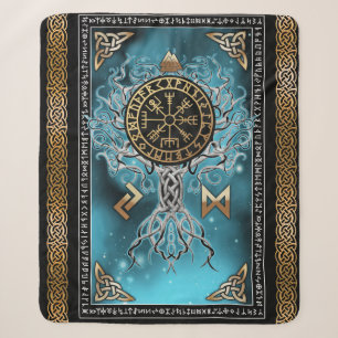 Couverture Sherpa Vegvisir Yggdrasil Viking Rune Norse