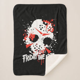 Couverture Sherpa Vendredi 13 Masque de Hockey Splatter de peintur