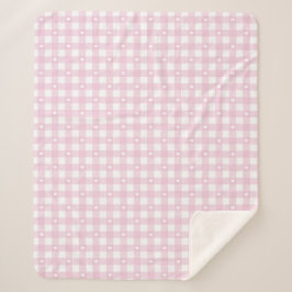 Couverture Sherpa Vérifications Rose Pastel