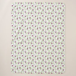 Couverture Sherpa Verre Wimsical Rouge Motif d'illustration