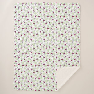 Couverture Sherpa Verre Wimsical Rouge Motif d'illustration
