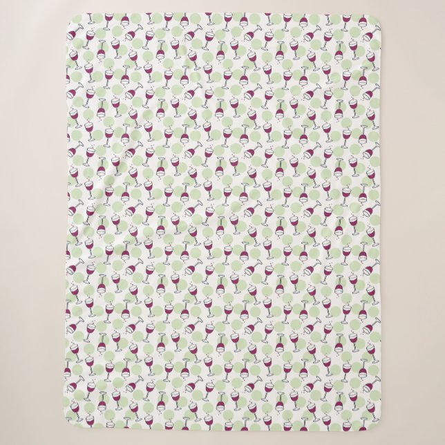 Couverture Sherpa Verre Wimsical Rouge Motif d'illustration (Devant)