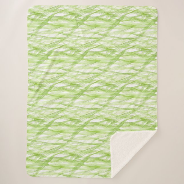 Couverture Sherpa Vert Citron Abstrait (Devant)